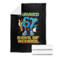 Funny I Survived 67 Days Of School Throw Blanket Six Seven Meme Pixel Game Gen Alpha - Wonder Print Shop