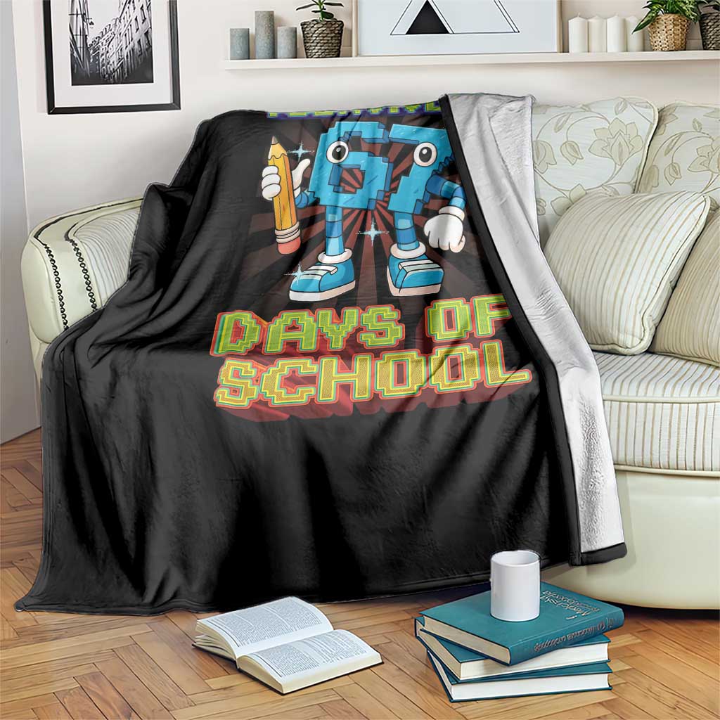 Funny I Survived 67 Days Of School Throw Blanket Six Seven Meme Pixel Game Gen Alpha - Wonder Print Shop