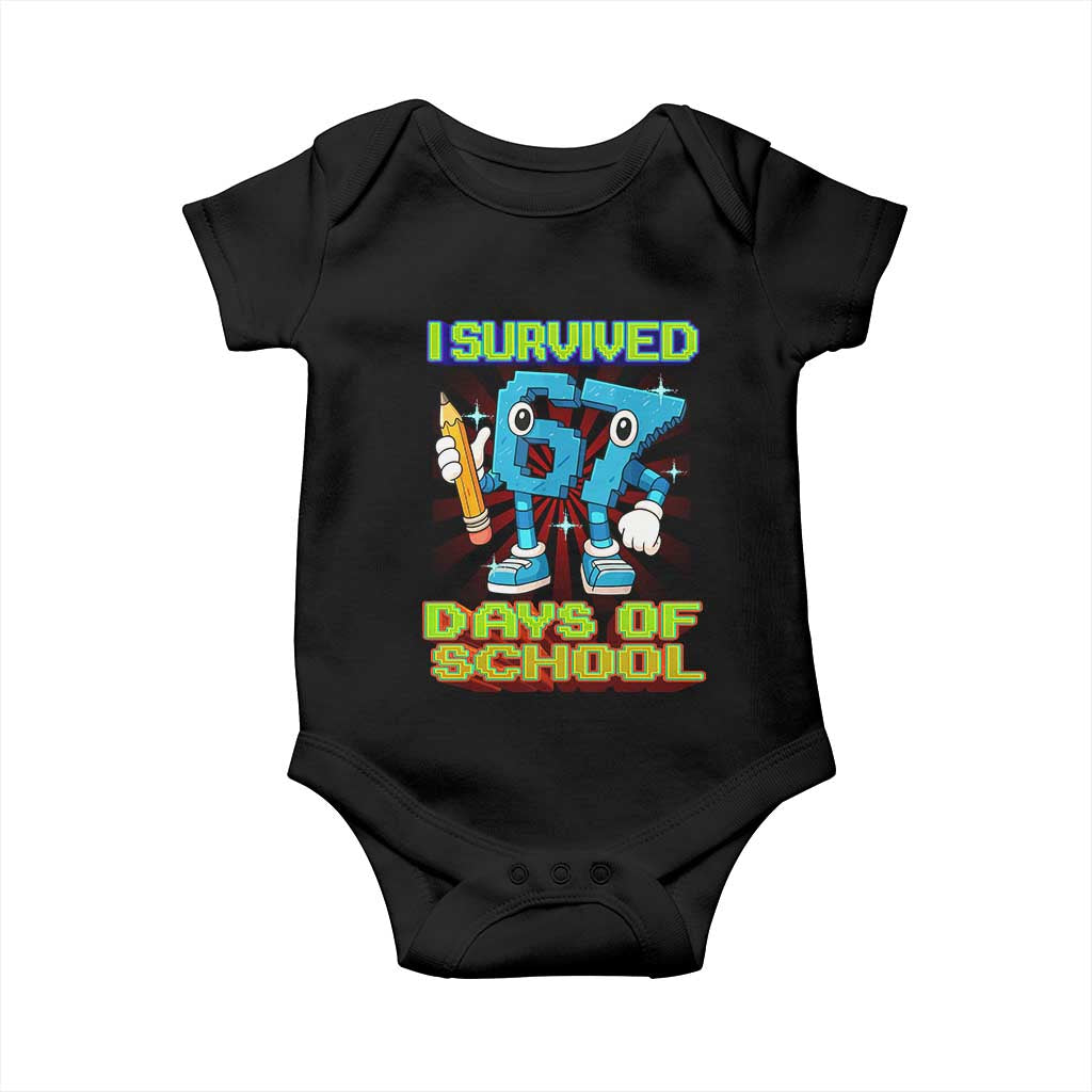 Funny I Survived 67 Days Of School Baby Onesie Six Seven Meme Pixel Game Gen Alpha - Wonder Print Shop