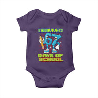 Funny I Survived 67 Days Of School Baby Onesie Six Seven Meme Pixel Game Gen Alpha - Wonder Print Shop