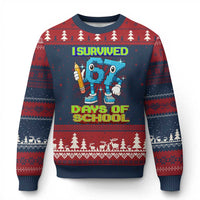 Funny I Survived 67 Days Of School Ugly Christmas Sweater Six Seven Meme Pixel Game Gen Alpha - Wonder Print Shop