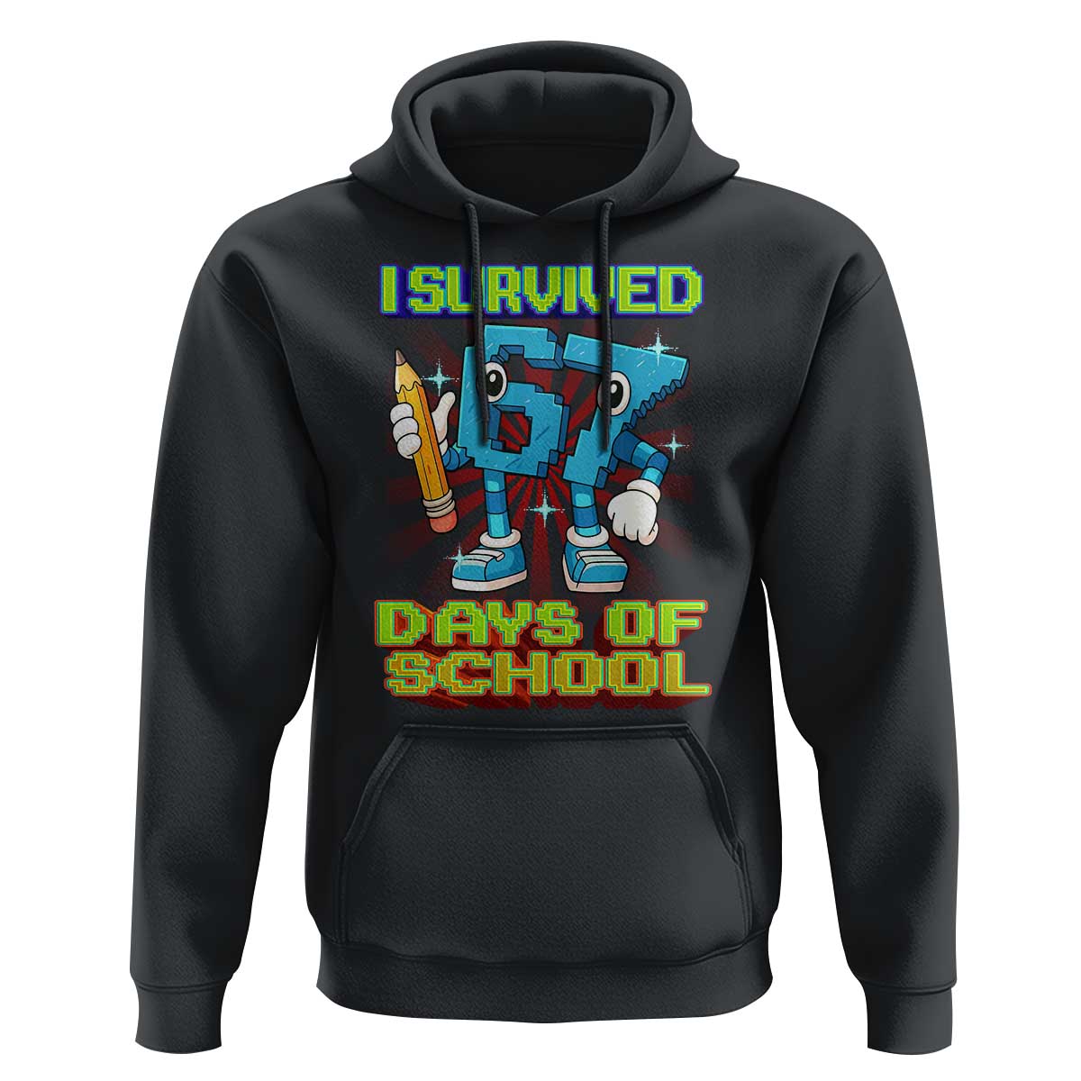Funny I Survived 67 Days Of School Hoodie Six Seven Meme Pixel Game Gen Alpha - Wonder Print Shop