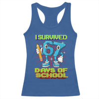 Funny I Survived 67 Days Of School Racerback Tank Top Six Seven Meme Pixel Game Gen Alpha - Wonder Print Shop