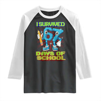 Funny I Survived 67 Days Of School Raglan Shirt Six Seven Meme Pixel Game Gen Alpha - Wonder Print Shop