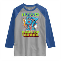 Funny I Survived 67 Days Of School Raglan Shirt Six Seven Meme Pixel Game Gen Alpha - Wonder Print Shop