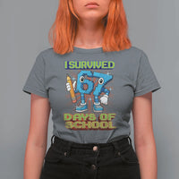 Funny I Survived 67 Days Of School T Shirt For Women Six Seven Meme Pixel Game Gen Alpha - Wonder Print Shop