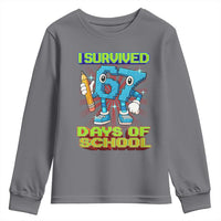 Funny I Survived 67 Days Of School Youth Sweatshirt Six Seven Meme Pixel Game Gen Alpha - Wonder Print Shop