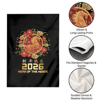 Chinese New Year 2026 Year of The Horse Garden Flag Golden Zodiac Horse - Wonder Print Shop