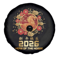 Chinese New Year 2026 Year of The Horse Spare Tire Cover Golden Zodiac Horse - Wonder Print Shop