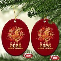 Chinese New Year 2026 Year of The Horse Ceramic Ornament Golden Zodiac Horse - Wonder Print Shop