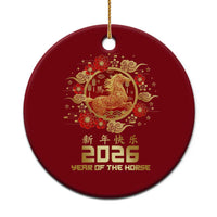 Chinese New Year 2026 Year of The Horse Ceramic Ornament Golden Zodiac Horse - Wonder Print Shop