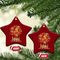 Chinese New Year 2026 Year of The Horse Ceramic Ornament Golden Zodiac Horse - Wonder Print Shop