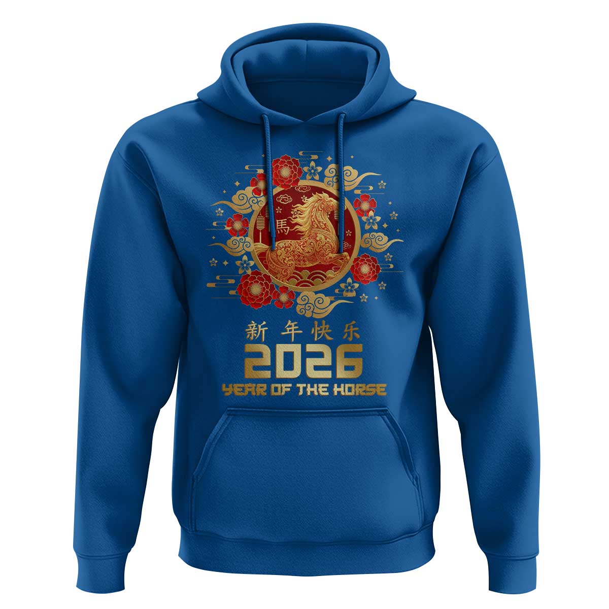 Chinese New Year 2026 Year of The Horse Hoodie Golden Zodiac Horse - Wonder Print Shop