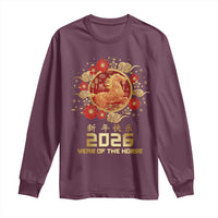 Chinese New Year 2026 Year of The Horse Long Sleeve Shirt Golden Zodiac Horse - Wonder Print Shop