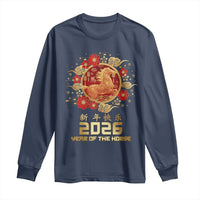 Chinese New Year 2026 Year of The Horse Long Sleeve Shirt Golden Zodiac Horse - Wonder Print Shop