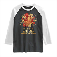 Chinese New Year 2026 Year of The Horse Raglan Shirt Golden Zodiac Horse - Wonder Print Shop