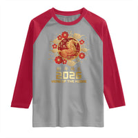 Chinese New Year 2026 Year of The Horse Raglan Shirt Golden Zodiac Horse - Wonder Print Shop