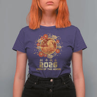 Chinese New Year 2026 Year of The Horse T Shirt For Women Golden Zodiac Horse - Wonder Print Shop