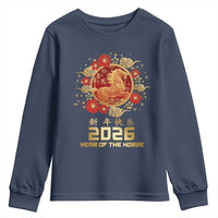 Chinese New Year 2026 Year of The Horse Youth Sweatshirt Golden Zodiac Horse - Wonder Print Shop