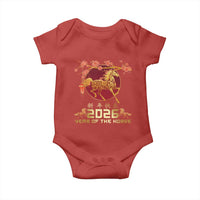 Chinese New Year 2026 Year of The Horse Baby Onesie Cherry Blossom - Wonder Print Shop