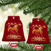 Chinese New Year 2026 Year of The Horse Ceramic Ornament Cherry Blossom - Wonder Print Shop