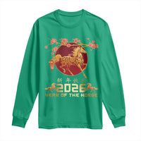 Chinese New Year 2026 Year of The Horse Long Sleeve Shirt Cherry Blossom - Wonder Print Shop