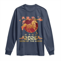 Chinese New Year 2026 Year of The Horse Long Sleeve Shirt Cherry Blossom - Wonder Print Shop