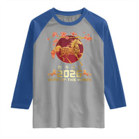 Chinese New Year 2026 Year of The Horse Raglan Shirt Cherry Blossom - Wonder Print Shop