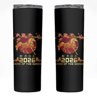 Chinese New Year 2026 Year of The Horse Skinny Tumbler Cherry Blossom - Wonder Print Shop