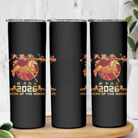 Chinese New Year 2026 Year of The Horse Skinny Tumbler Cherry Blossom - Wonder Print Shop