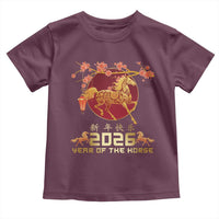 Chinese New Year 2026 Year of The Horse Toddler T Shirt Cherry Blossom - Wonder Print Shop