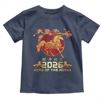 Chinese New Year 2026 Year of The Horse Toddler T Shirt Cherry Blossom - Wonder Print Shop