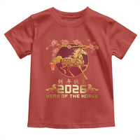 Chinese New Year 2026 Year of The Horse Toddler T Shirt Cherry Blossom - Wonder Print Shop
