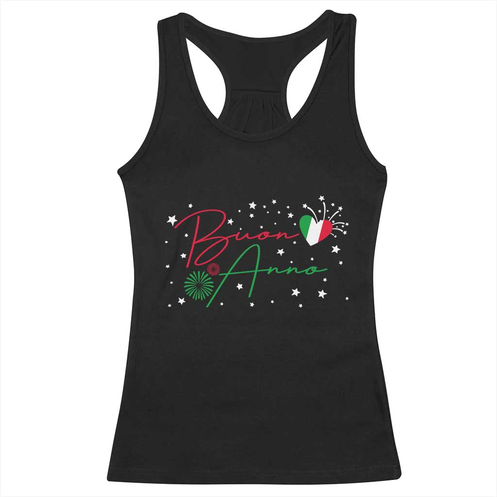 Funny Buon Anno Itlalian New Year Racerback Tank Top - Wonder Print Shop