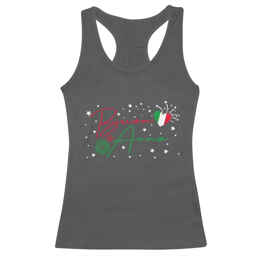 Funny Buon Anno Itlalian New Year Racerback Tank Top - Wonder Print Shop