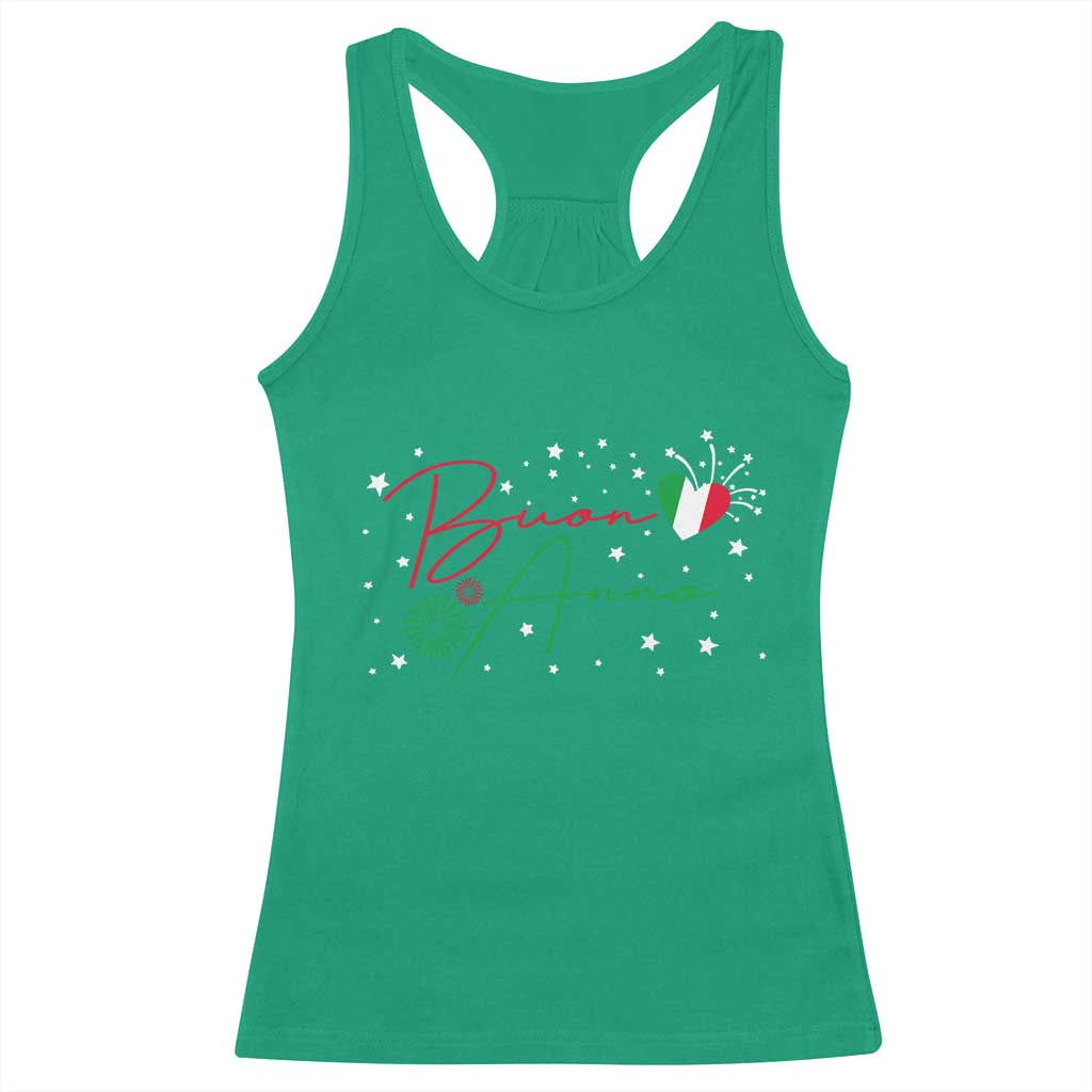Funny Buon Anno Itlalian New Year Racerback Tank Top - Wonder Print Shop