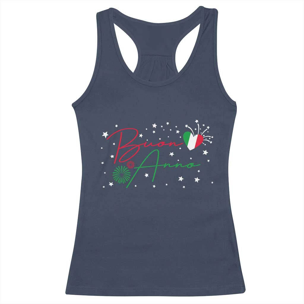 Funny Buon Anno Itlalian New Year Racerback Tank Top - Wonder Print Shop