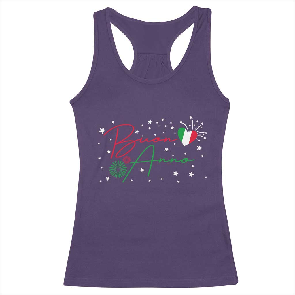 Funny Buon Anno Itlalian New Year Racerback Tank Top - Wonder Print Shop