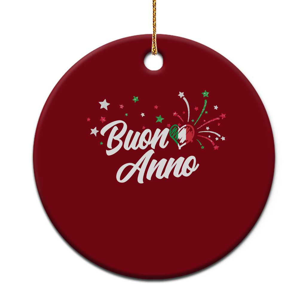 Funny Buon Anno Itlalian New Year Ceramic Ornament Italy Heart - Wonder Print Shop