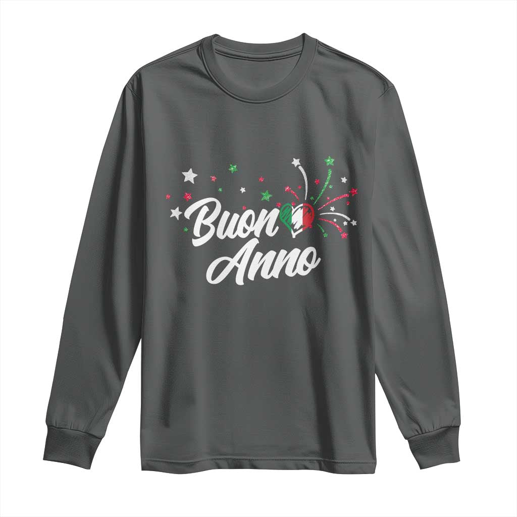 Funny Buon Anno Itlalian New Year Long Sleeve Shirt Italy Heart - Wonder Print Shop