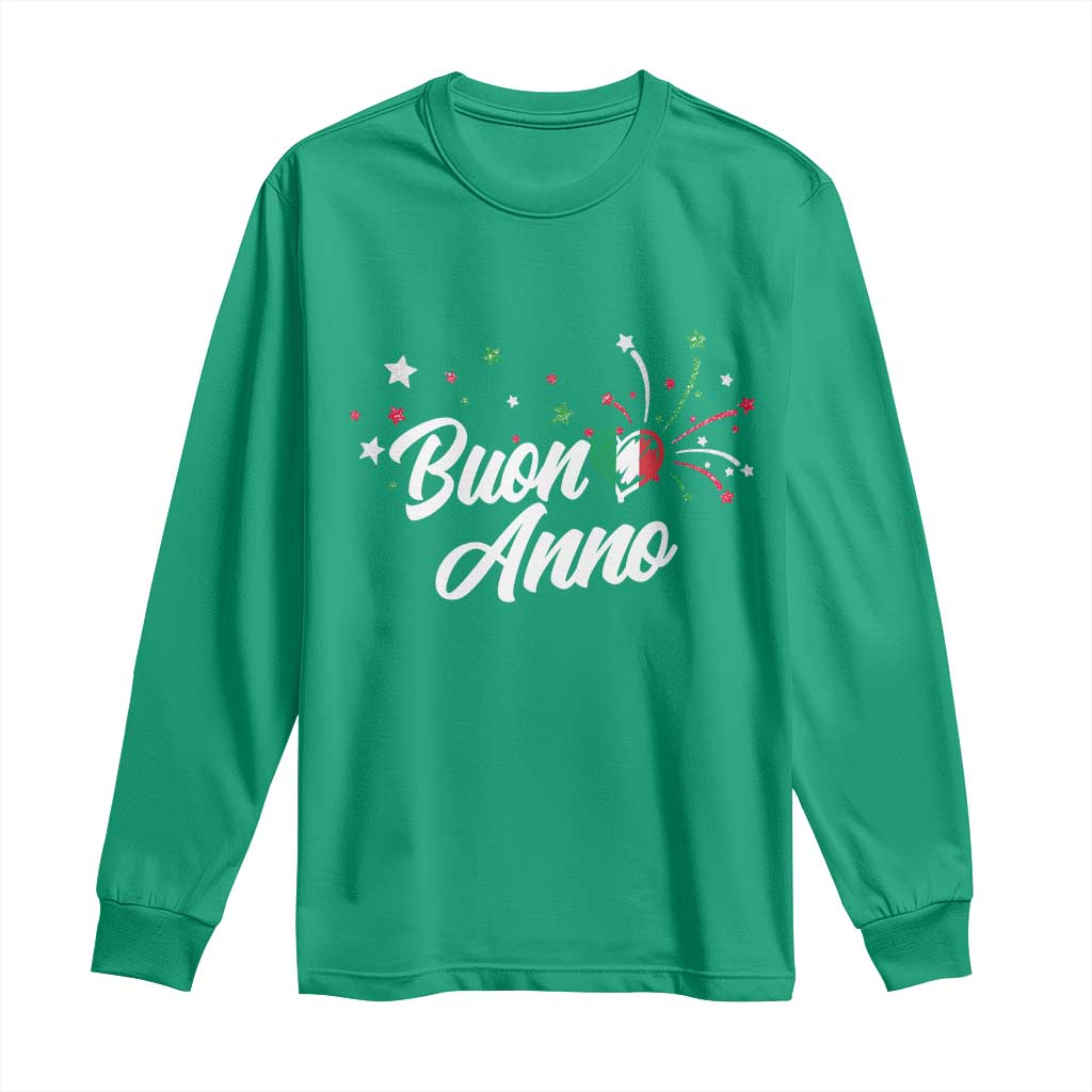 Funny Buon Anno Itlalian New Year Long Sleeve Shirt Italy Heart - Wonder Print Shop