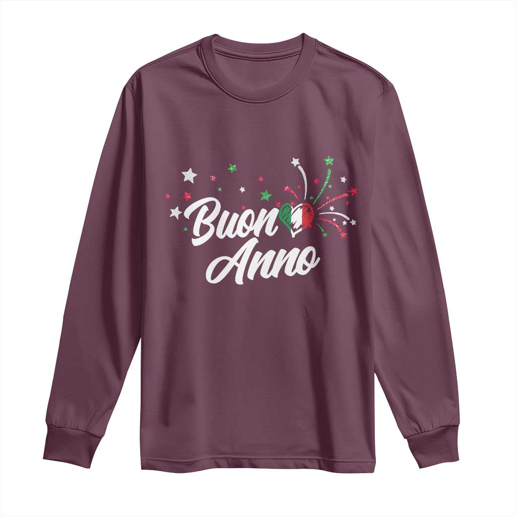 Funny Buon Anno Itlalian New Year Long Sleeve Shirt Italy Heart - Wonder Print Shop