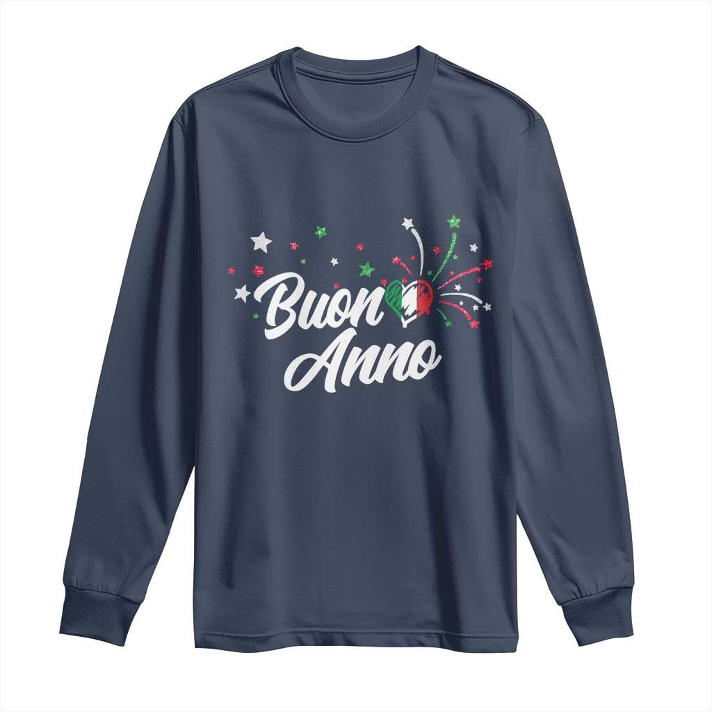 Funny Buon Anno Itlalian New Year Long Sleeve Shirt Italy Heart - Wonder Print Shop