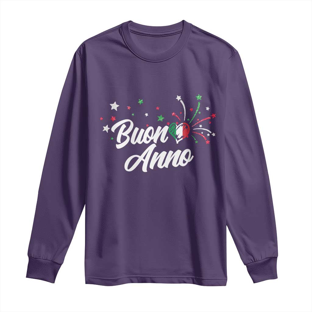 Funny Buon Anno Itlalian New Year Long Sleeve Shirt Italy Heart - Wonder Print Shop