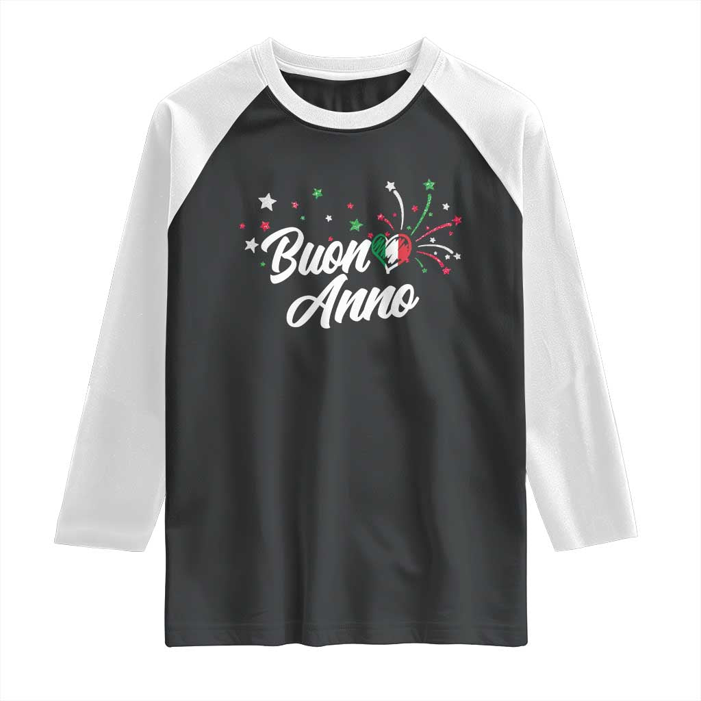 Funny Buon Anno Itlalian New Year Raglan Shirt Italy Heart - Wonder Print Shop