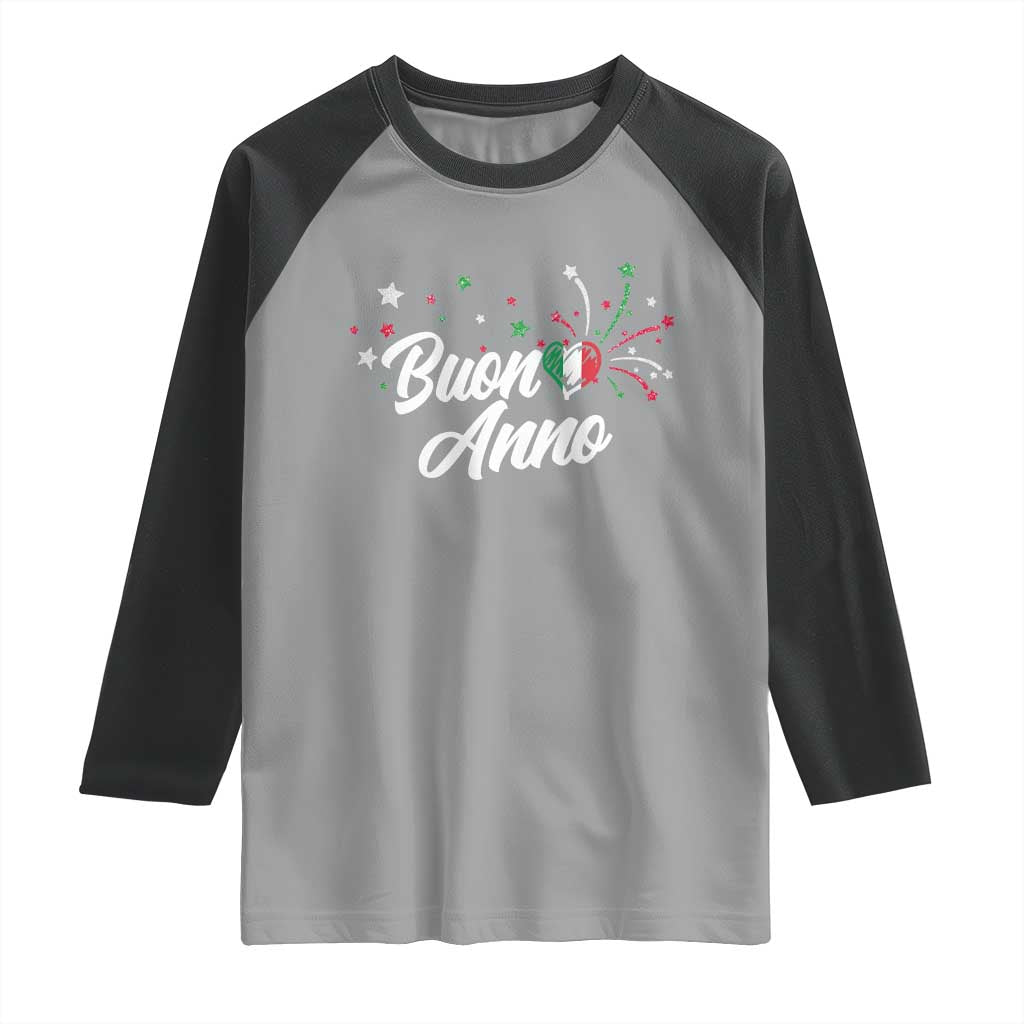 Funny Buon Anno Itlalian New Year Raglan Shirt Italy Heart - Wonder Print Shop