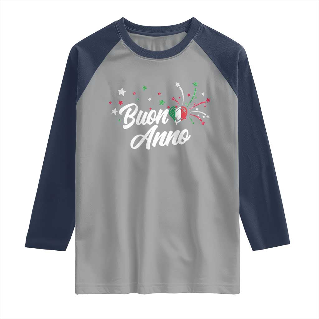 Funny Buon Anno Itlalian New Year Raglan Shirt Italy Heart - Wonder Print Shop