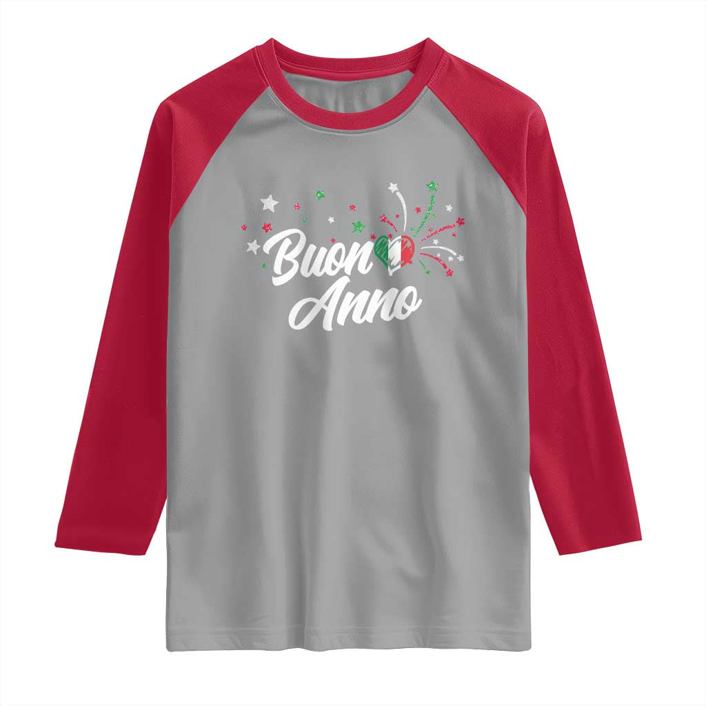 Funny Buon Anno Itlalian New Year Raglan Shirt Italy Heart - Wonder Print Shop
