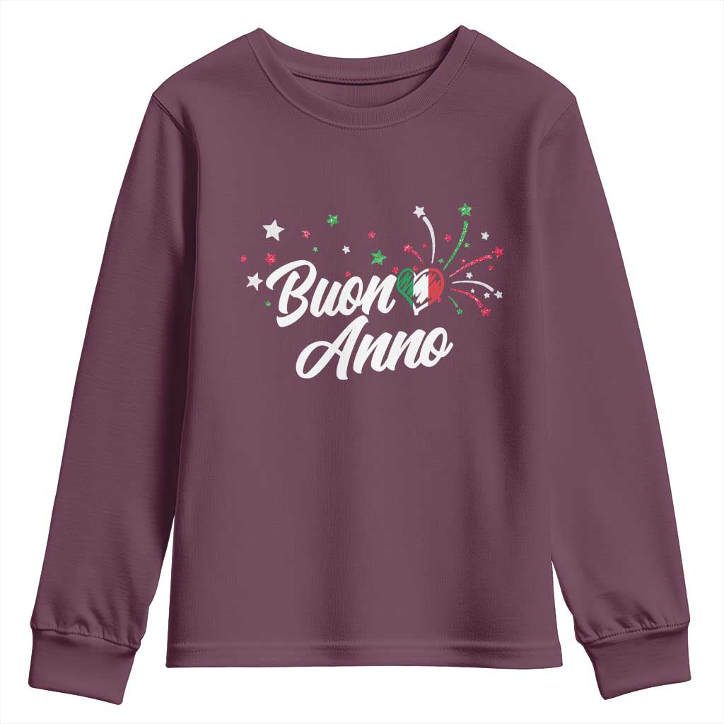 Funny Buon Anno Itlalian New Year Youth Sweatshirt Italy Heart - Wonder Print Shop