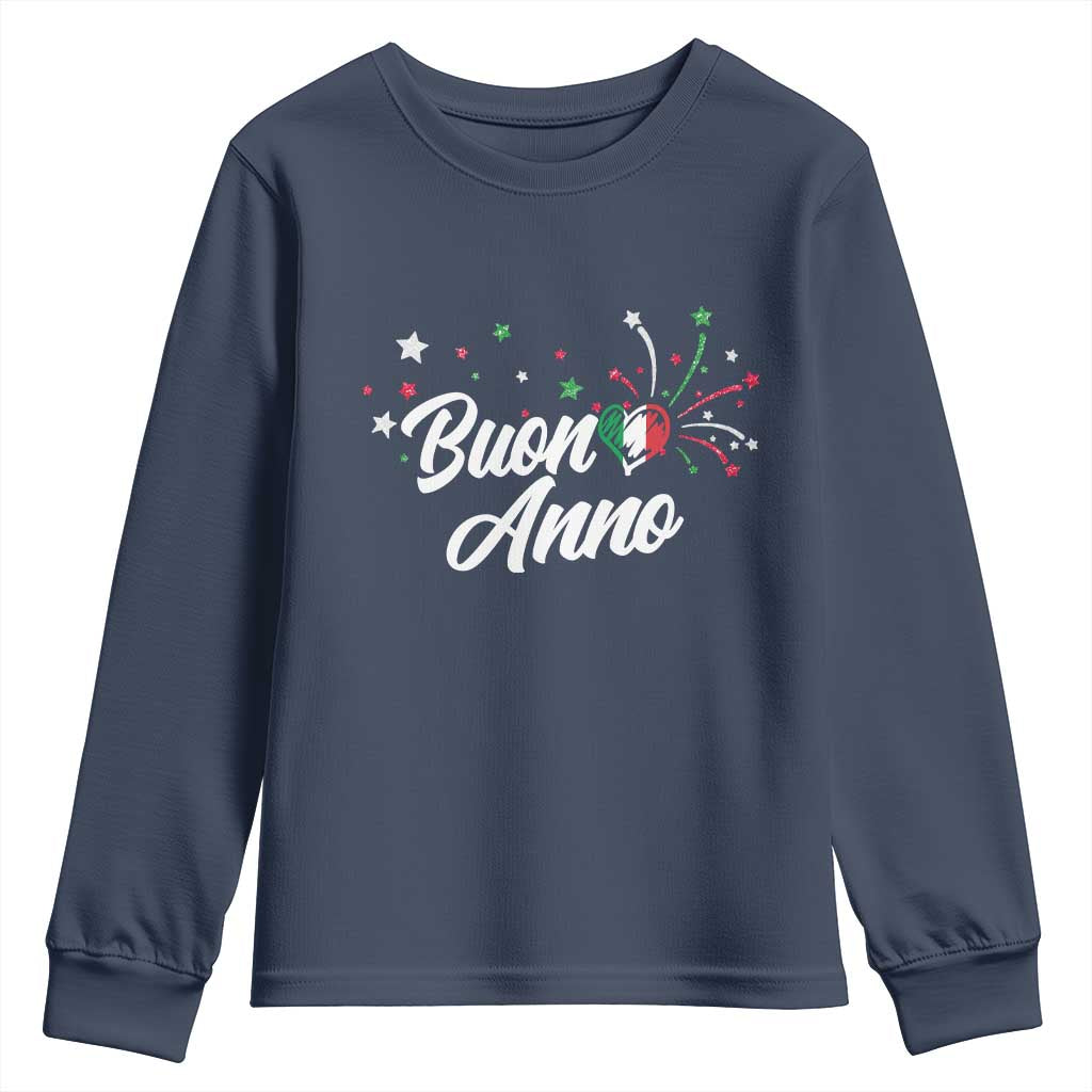 Funny Buon Anno Itlalian New Year Youth Sweatshirt Italy Heart - Wonder Print Shop